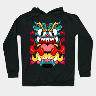 Year of the red dragon Chinese zodiac mask Hoodie